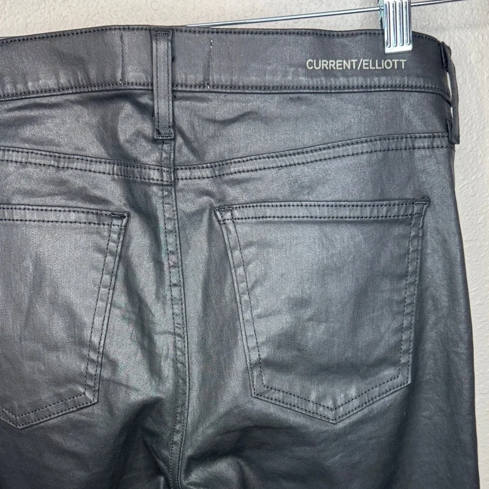 Current/Elliott Stiletto Black Coated Skinny Jeans size 28‎